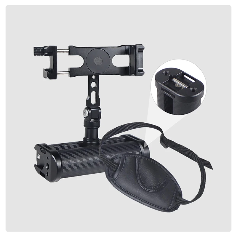 Handheld-Telefonst änder Smartphone-Halter Halterung 360 drehbarer Handgriff Aluminium für Selfie Vlog Videokamera Film Live-Filmemacher – Detail 18
