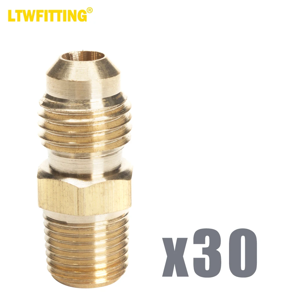 

LTWFITTING Brass Flare 1/4" OD x 1/8" Male NPT Connector Tube Fitting(pack of 30)