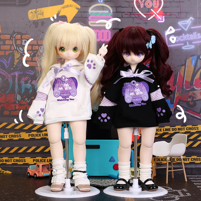 

New 1/6 1/4 BJD Doll Clothes Cute Cat Sweater Hoodie Jacket Coat for Big 1/6, Yosd, 30cm Doll Clothes BJD SD Doll Accessories