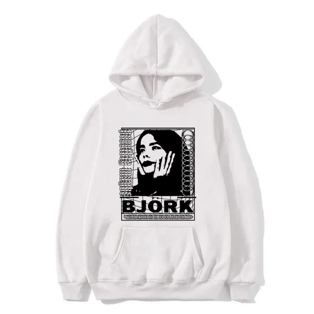 

Hot Singer Bjork Print Hoodie Men Women Fahsion Hip Hop Sweatshirt Male Vintage Causal Pullover Hoodies Unisex Fleece Tracksuit