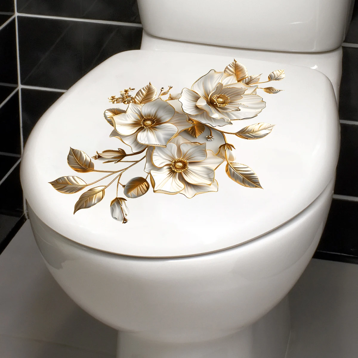 1PC bathroom toilet seat wall sticker self-adhesive DIY detachable PVC toilet sticker for bathroom decoration vinyl stickers toilet stickers toilet wall stickers toilet seat stickers