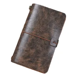 Premium Portable Leather Hardcover Notebook - Exquisite Business Diary and School Stationery (Coffee)