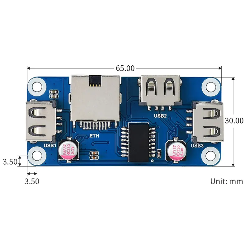 Raspberry Pi Zero Ethernet USB HUB HAT (B) Expansion Board 4x Extended 3x USB 2.0 Ports USB HUB BOX for Raspberry Pi Zero W WH image 5