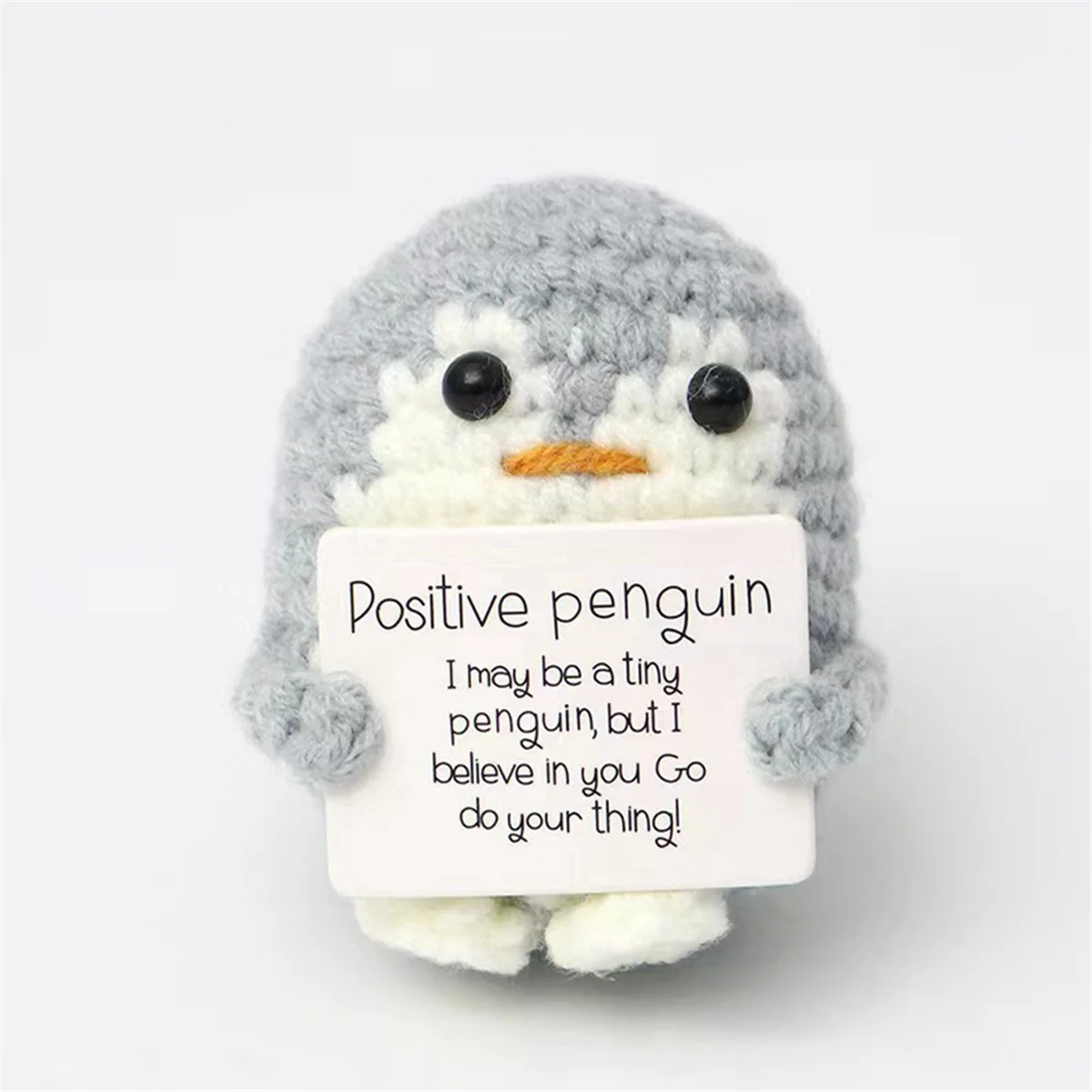 A72I Roll over Image to Zoom in Aeutwekm Emotional Support Penguin Crochet Doll with Positive Card-Cute Crochet Doll Pink
