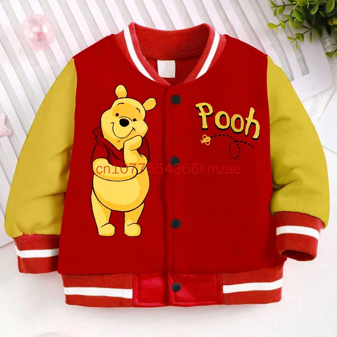 Disney New Winnie The Pooh Jacket Women Men Autumn Baseball Jacket Coat Cartoon Kid Streetwear Harajuku Bomber College