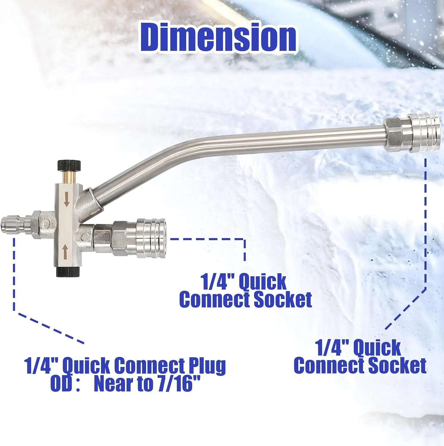 Dual Purpose Switch Spliter Snow Foam Dual Gun Pressure Washer 1/4" Quick Connect and 5 Nozzles Sprayer For Wash Gun 2