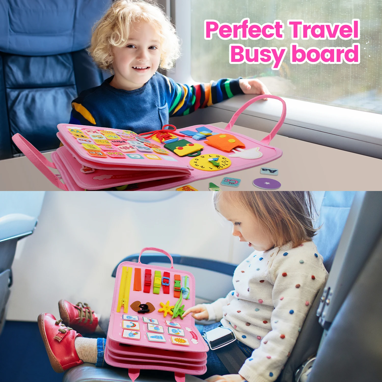 Montessori Kleinkind beschäftigt Board pädagogische Aktivität für grundlegende Kleid Motorik Baby Lernspiel zeug für die Reise – Detail 6
