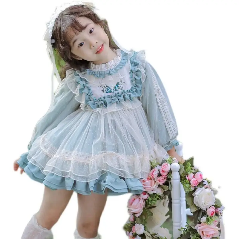 Winter Thicker Lolita Dress Girls Kids 1Y Birthday Dress New Year Long Sleeve Cute Lolita Doll Teen For Girls