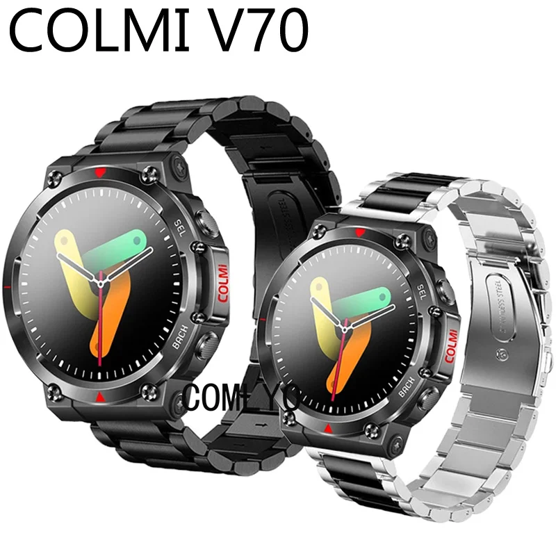 

Металлический браслет из нержавеющей стали для COLMI V70, регулируемый браслет, роскошный ремень для женщин и мужчин