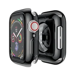 Premium TPU Protective Cover for Apple Watch - Screen Protector & Bumper Case (Black 3)