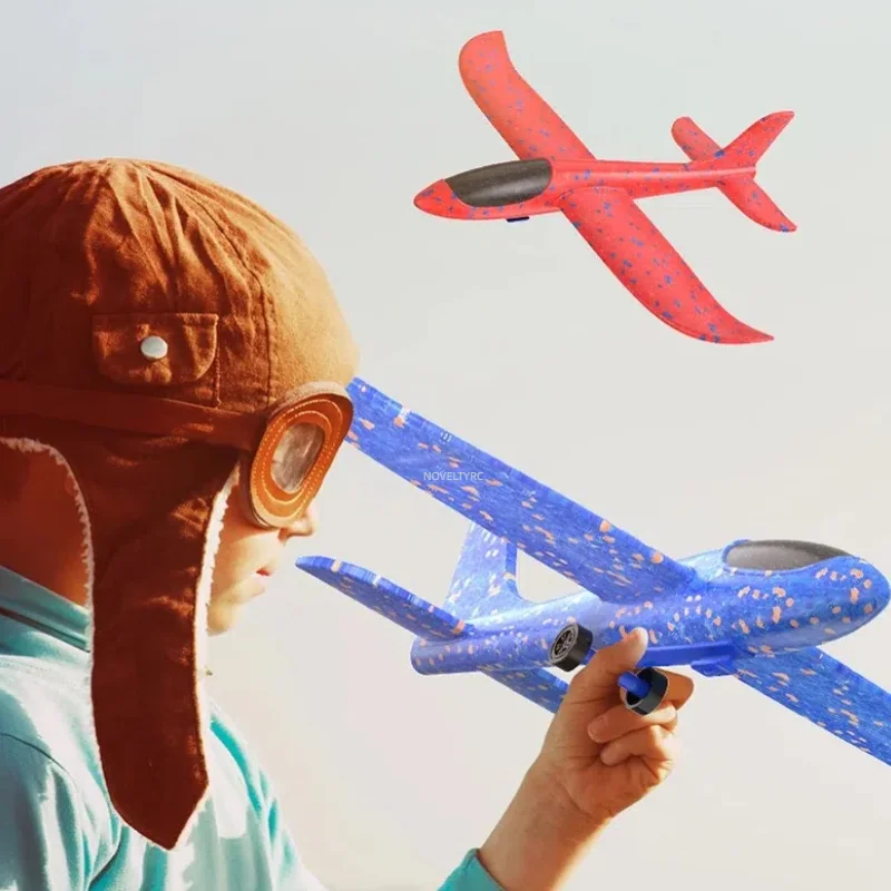Outdoor Games Kids Glider Flight Flying Throw Foam Plane Shooting Gun, Catapult Plane Launcher Toy for Kids, Shooting Toy - Bilde 5
