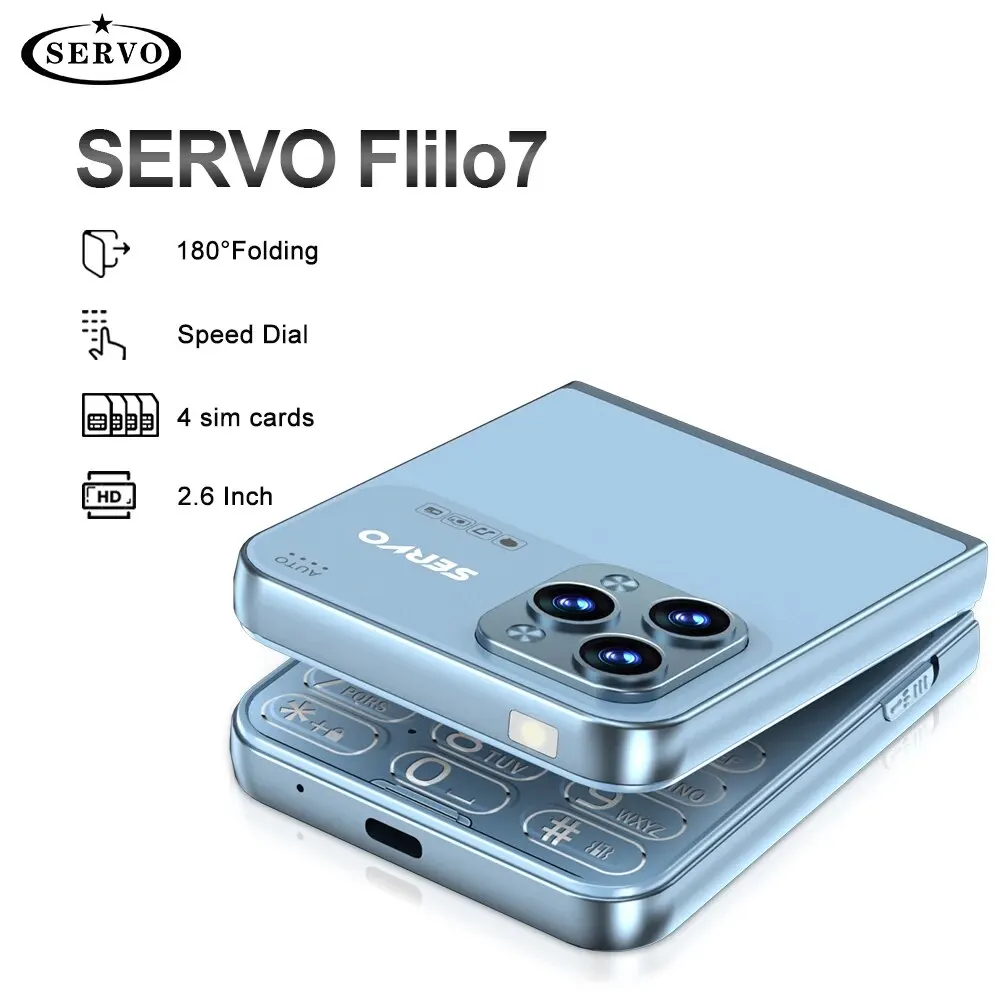 SERVO Flilo7 Новый Флип-телефон с 4 SIM-картами