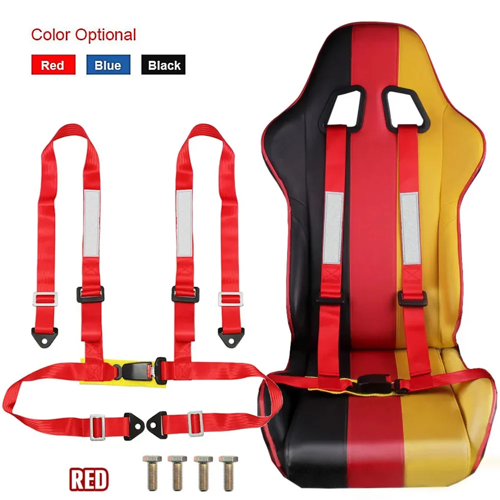 

2'' Universal Racing Harness Seat Belt 4 Point Fixing Mounting Quick Release Nylon Car Safety Racing Seat Belt with sparc* logo