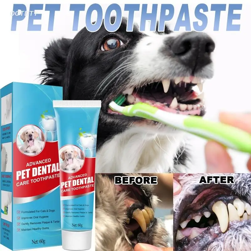 Pasta de dientes para perros, pasta dental para mascotas con sabor a menta de 2,1 oz, pequeños y grandes para cachorros, MB 2