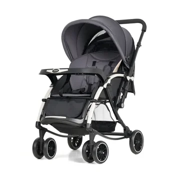 High-view Baby Stroller with Convertible Rocking Chair, Can Sit or Lie Down, Foldable and Two-way Shock-absorbing Stroller 1