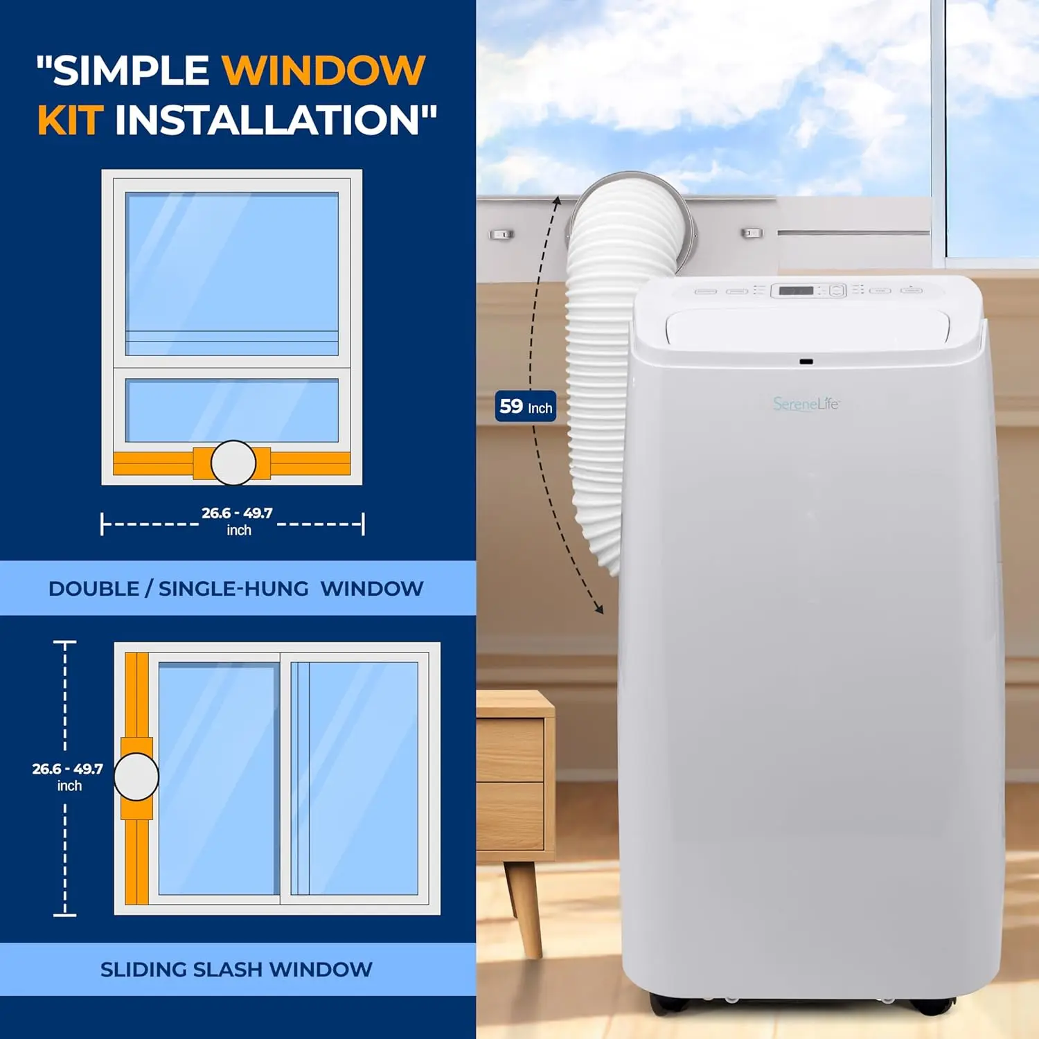 Small Air Conditioner Portable 12,000 BTU with Built-in Dehumidifier - Portable AC unit for rooms up to 550 sq ft - Remote 4