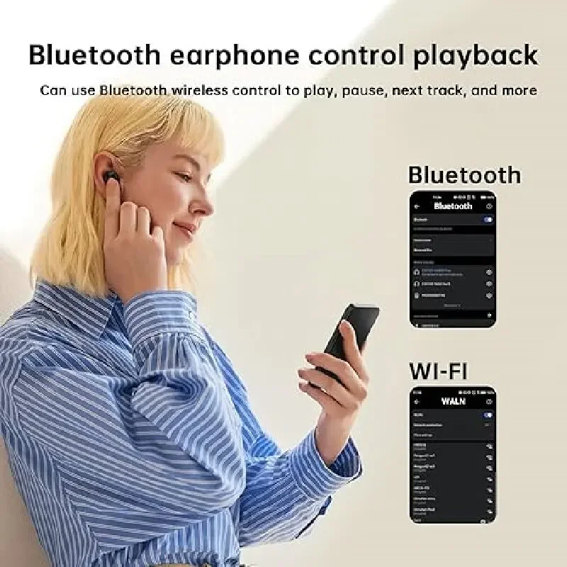 80GB MP3 player with Bluetooth and Wi Fi, Android music player with Split, Audio, Music, speaker, FM radio, e-book, up to