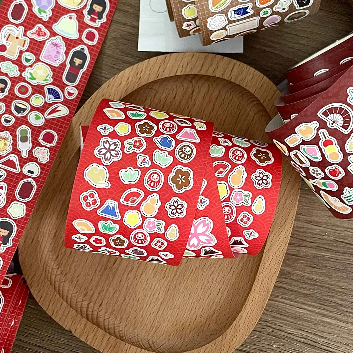WAKAWAKA 일본식 스티커 테이프 예술을위한 Scrapbooking을위한 귀여운 요소 데코 스티커 Diy 공예 앨범 저널 플래너