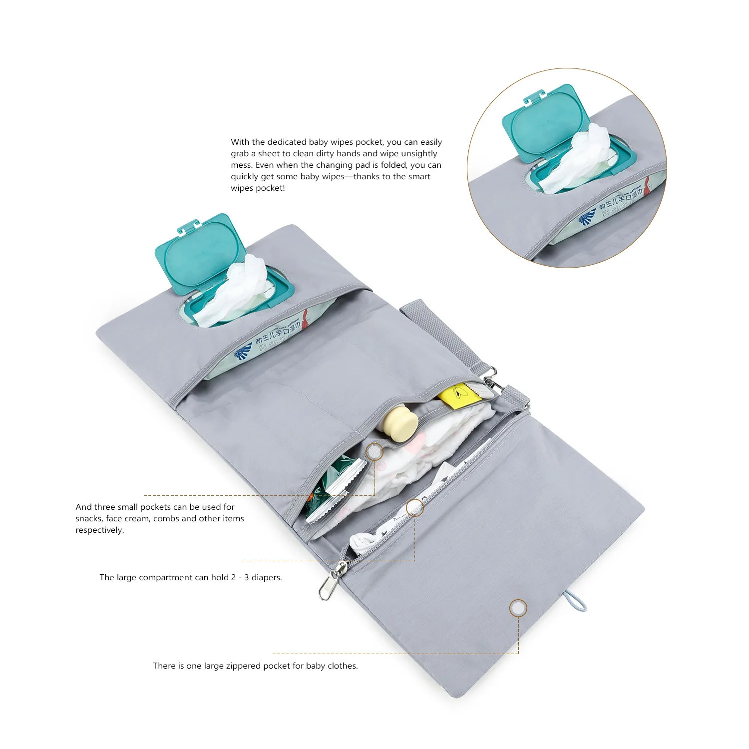 New Diaper Storage Bags Portable Cute Hanging Type Multi-functional Packing and Organizing Diaper Bag for Mother and Baby Travel - 5