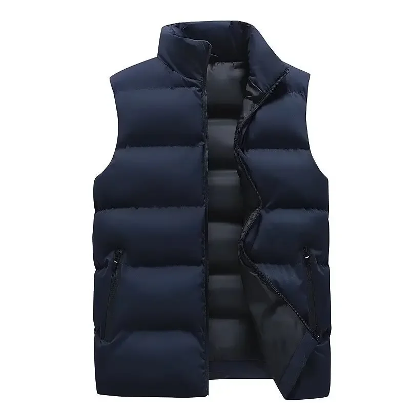 Winter Men's Cotton Coat Vest Thickened Warm Shoulder Vest Motorcycle Rider Outer Wear Trendy Brand Cotton Clip-On Jacket