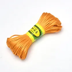 Vibrant 20m Multicolor Nylon Rattail Satin Macrame Cord - Dia approx 2.5mm (Orange Yellow)