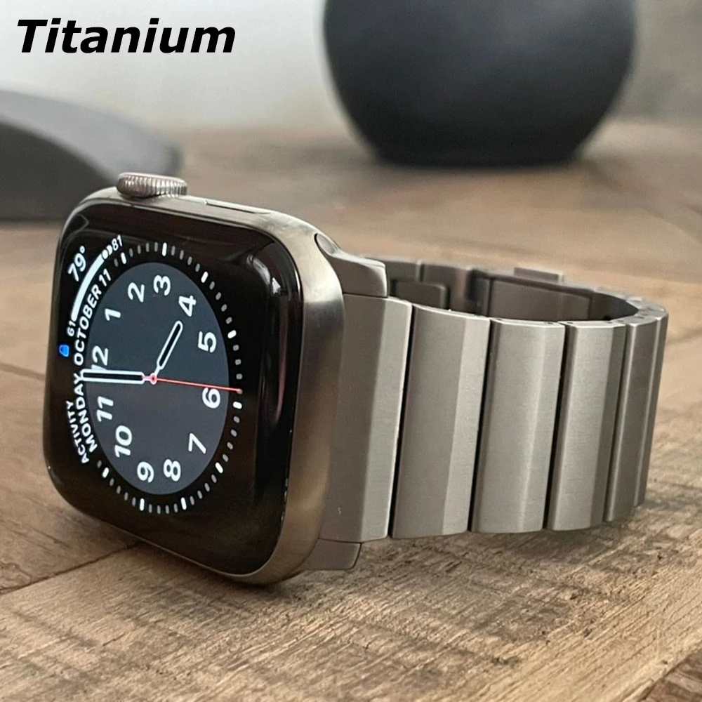 Luxury Titanium Band For Apple Watch Ultra 2 49mm 45 41 44 40 42MM Men  Business Strap For iWatch Series 9 8 7 6 SE 5 4 Bracelet