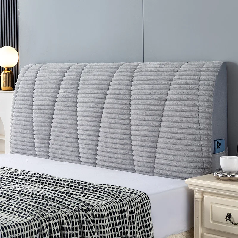 All-inclusive Winter Thicken Quilted Bed Head Cover Soft Velvet Headboard Cover Bed Backrest Back Dust Protector