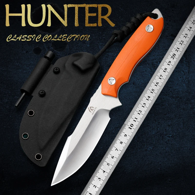 

High quality D2 steel fixed blade Wilderness Bowie knives hiking hunting knife battle rescue knife men's toy cold steel knife