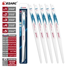 

EZARC 5Pcs 150/225/300mm Reciprocating Saw Blade Bi-Metal Cobalt Sabre Saw Blades for Wood Demolition 6TPI R622DH R922DH R1222DH