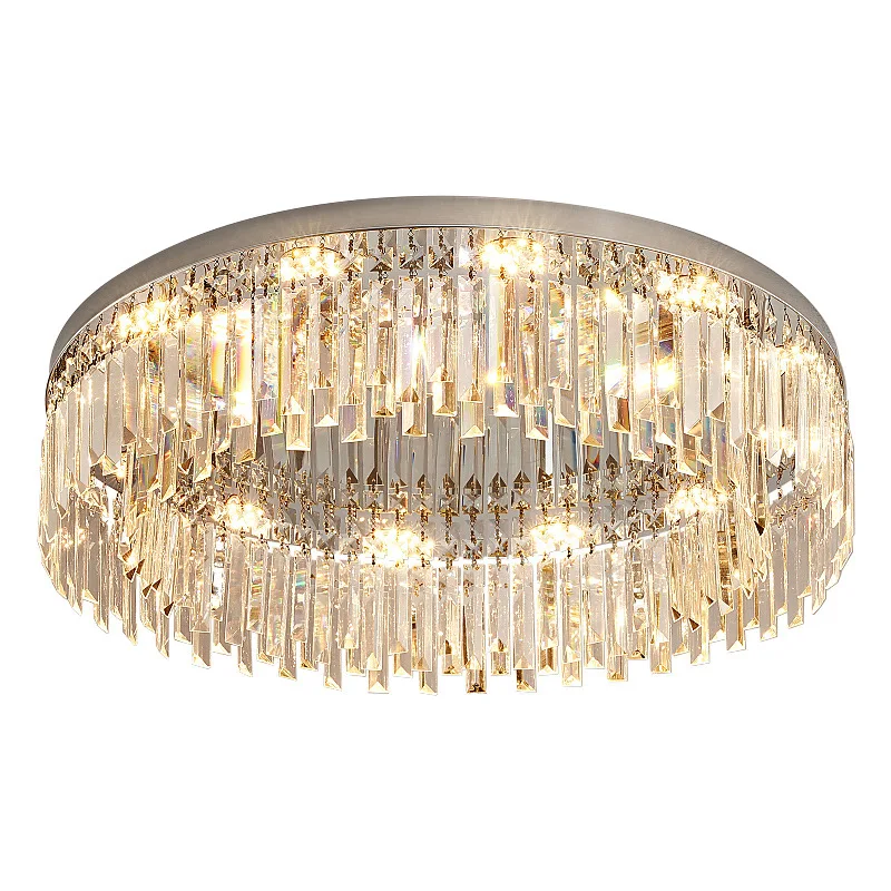 

Round Light Luxury Crystal Ceiling Lamp Modern Minimalist Living Room Decoration Bedroom Whole House Indoor Lighting For Home