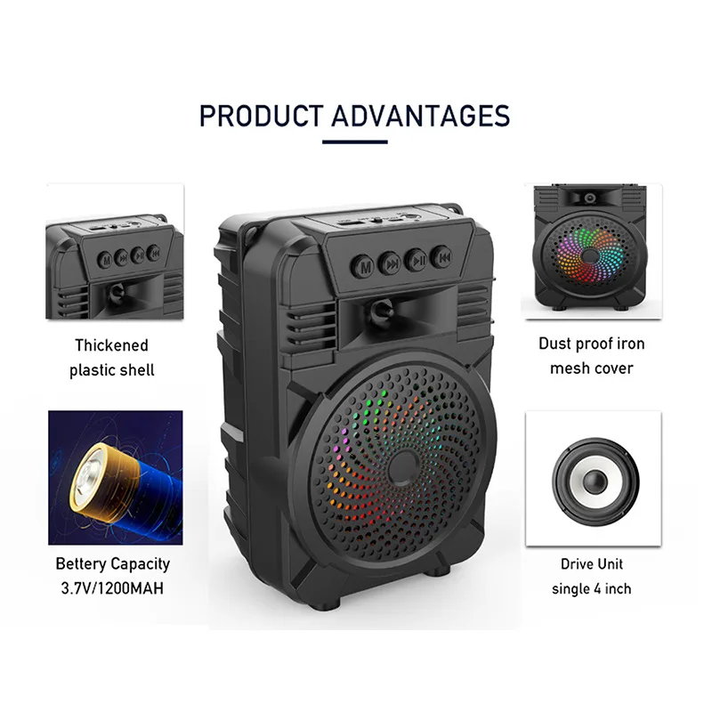 best outdoor speakers Kinglucky 2022 bluetooth speaker outdoor portable square dance speaker with microphone K song card computer subwoofer TWS audio outdoor speakers