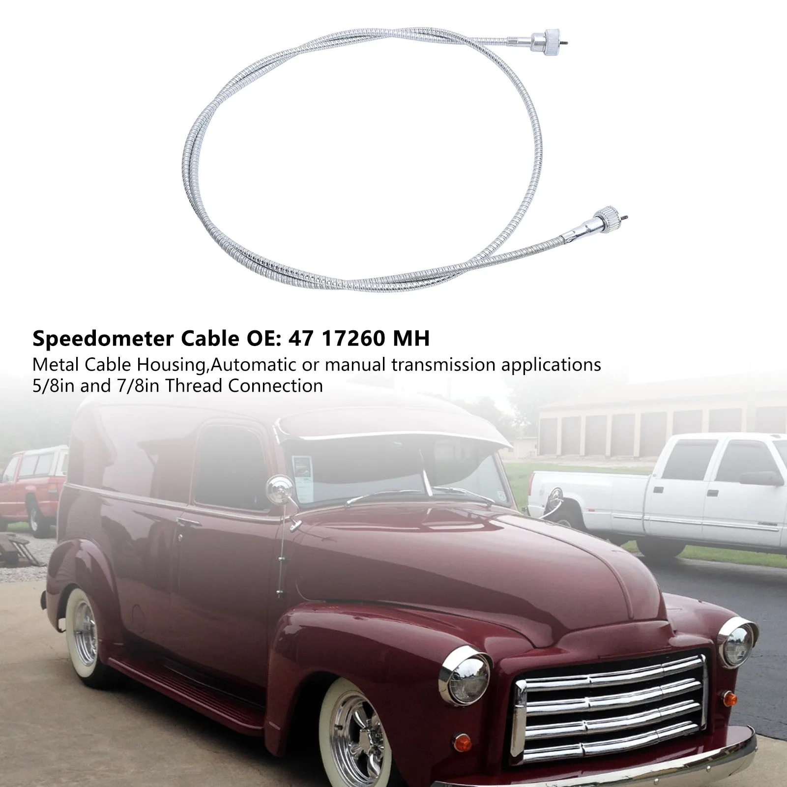 70in Truck Speedometer  Cable  Speed Signal Transfer Metal Housing 47 17260 MH Speed Gauge Cable Truck  Cable