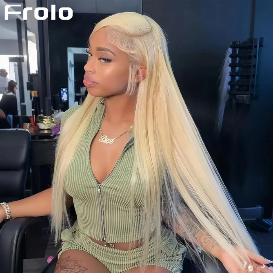 Blonde 613 Human Hair Wigs Straight Hd Lace Frontal Wig 13X6 Brazilian Wig For Black Women 230 Density Lace Front Wig 30 40 Inch 1
