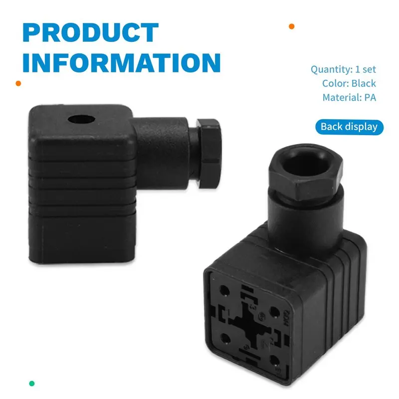 N82R DIN 43650 Form A 솔레노이드 밸브 커넥터 (히르슈만용, 유압 공압 현장 장착 호환)