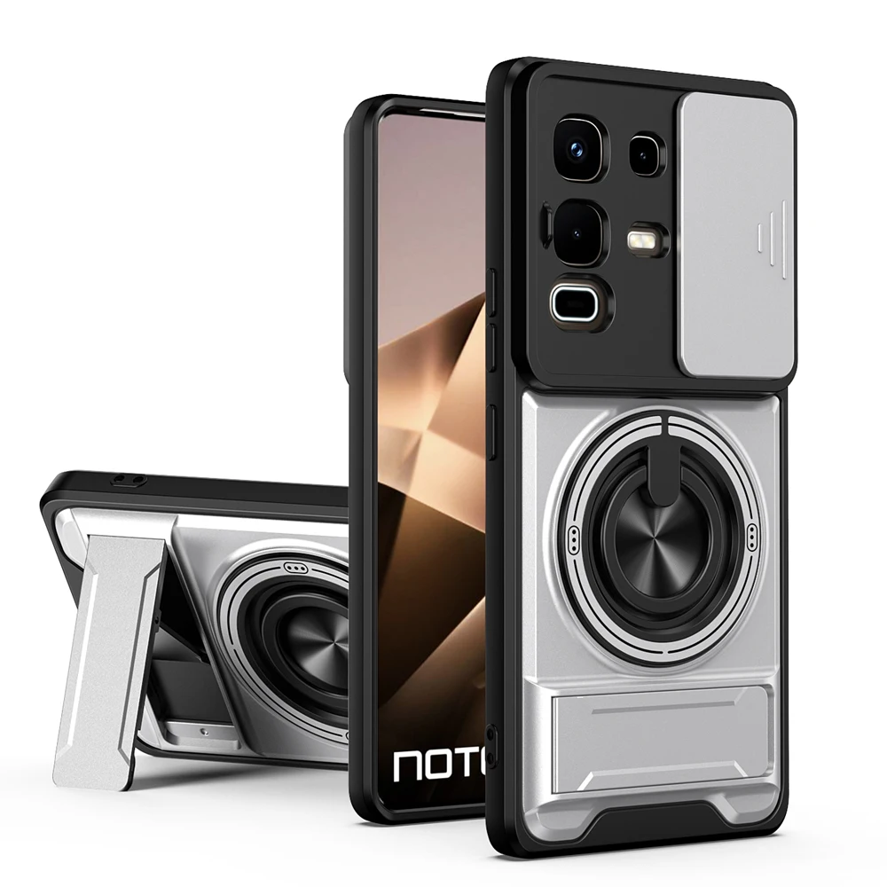 Magnetic Phone Case with Slide Camera Protection and Upright Kickstand