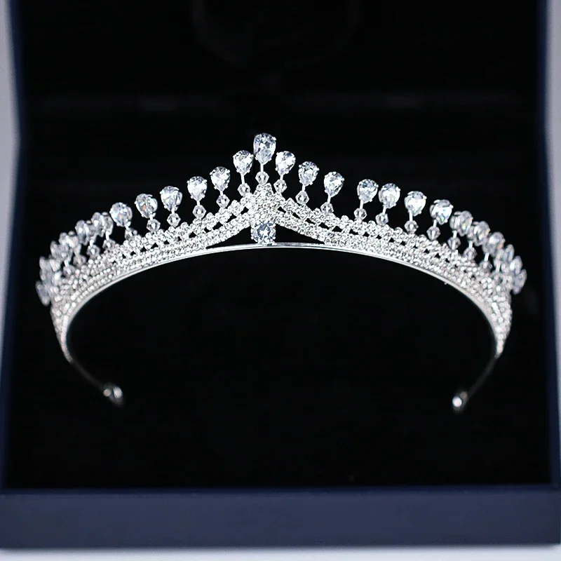 Womens Crown Headband Crystal Rhinestone Tiara And Crown Hair Band Jewelry Silver Color Bridal Hair Accessories Wedding hair accessories bridal hair accessories crown headband bridal jewelry set