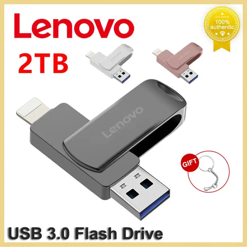 Lenovo Usb Flash Drive 128Gb 1/2Tb Pendrive Con 2 In 1 Interfaccia Da Usb A Lightning Usb 3.0 Pendrive Per Android Iphone 14 Ipad