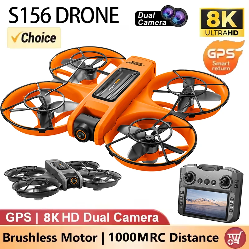 ZLL S156 Drone 8K Professional Brushless Motors HD Dual Cameras 5G FPV Optical Flow Hover Obstacle Avoidance Quadcopter Toy