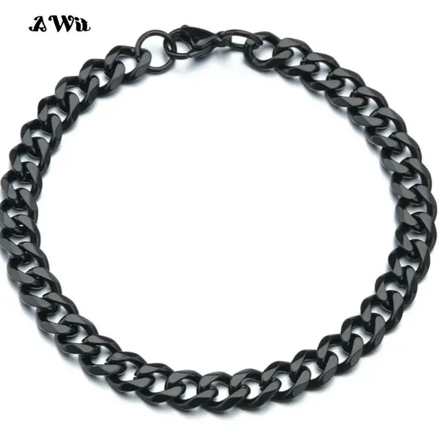 Bracelet en acier inoxydable pour hommes et femmes, chaîne cubaine, à la mode, pour Couple, unisexe, bijoux de poignet, cadeau de fête