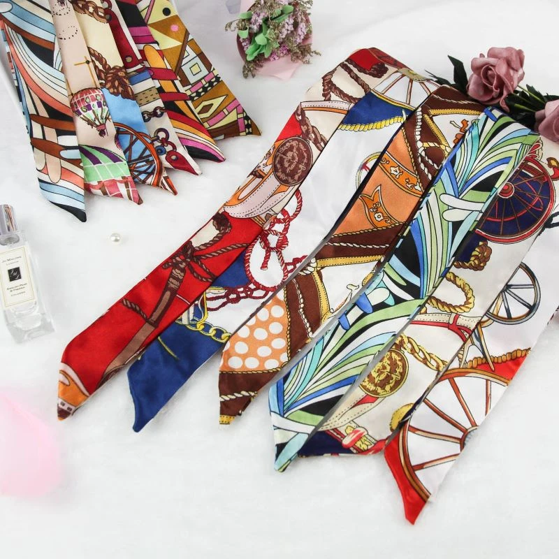 Korean Fashion Women's Twill Decorative Ribbon Small Scarf Binding Bag Handle Ribbon Hair Band Small Scarf Headband 1PC silk scarf lace scarf children scarf gymnastics scarves print scarf rabbit fur scarf women cotton scarf bag scarf transparent scarf women shawl