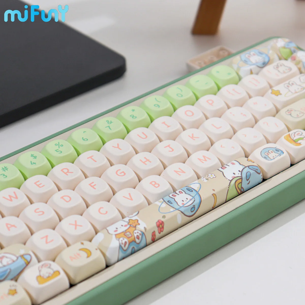

Mifuny космический кролик милый кейкап Kawaii полный комплект PBT MOA профиль клавиши колпачки Ретро аниме колпачки для механической клавиатуры колпачки для клавиш