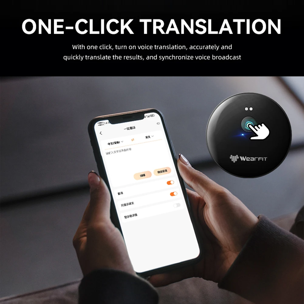 Smart AI Phone Assistant Language Voice Translator Bluetooth-Compatible 5.4 Real-time Face To Face AI Translator 144 Languages
