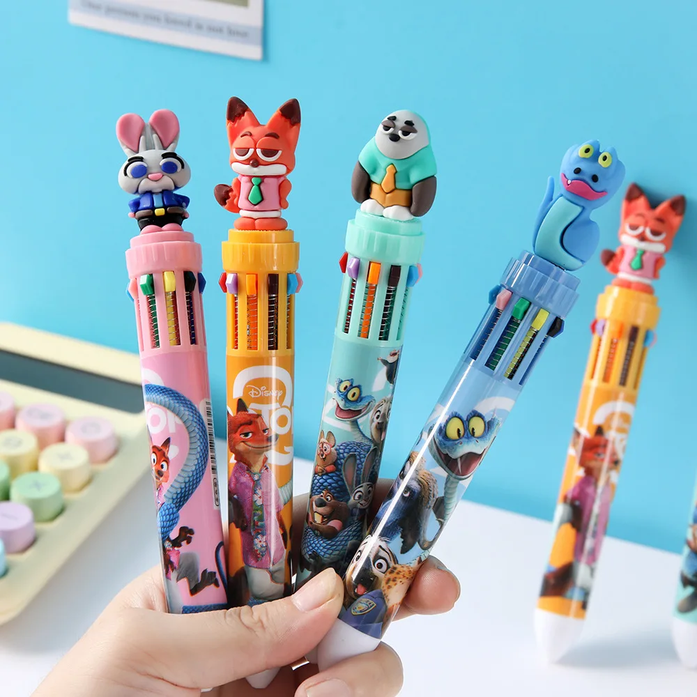 Zootopia 10 색 볼펜 어린이 디즈니 애니메이션 펜 쓰기 학생 문구 학교 용품 사무용품 선물