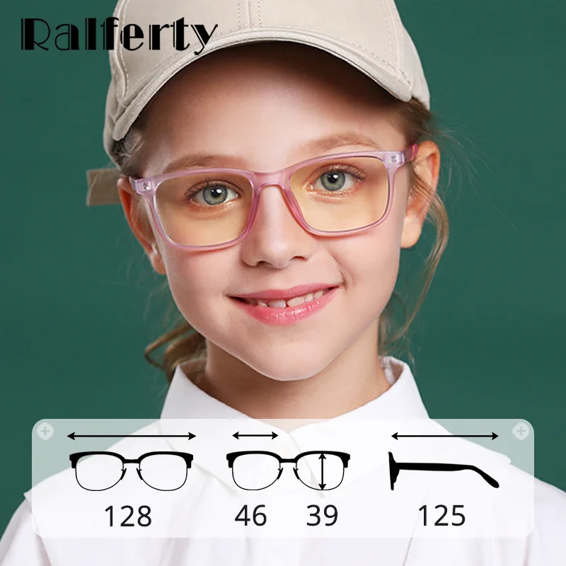 Anti Blue Light Glasses Kids Glasses Optical Spectacle Frames Ralferty TR90 Children's Glasses Blue Light Blocking Glasses Kids Girl Boy Eyeglass Frame Clear Lenses No Diopter Oculos M8300
