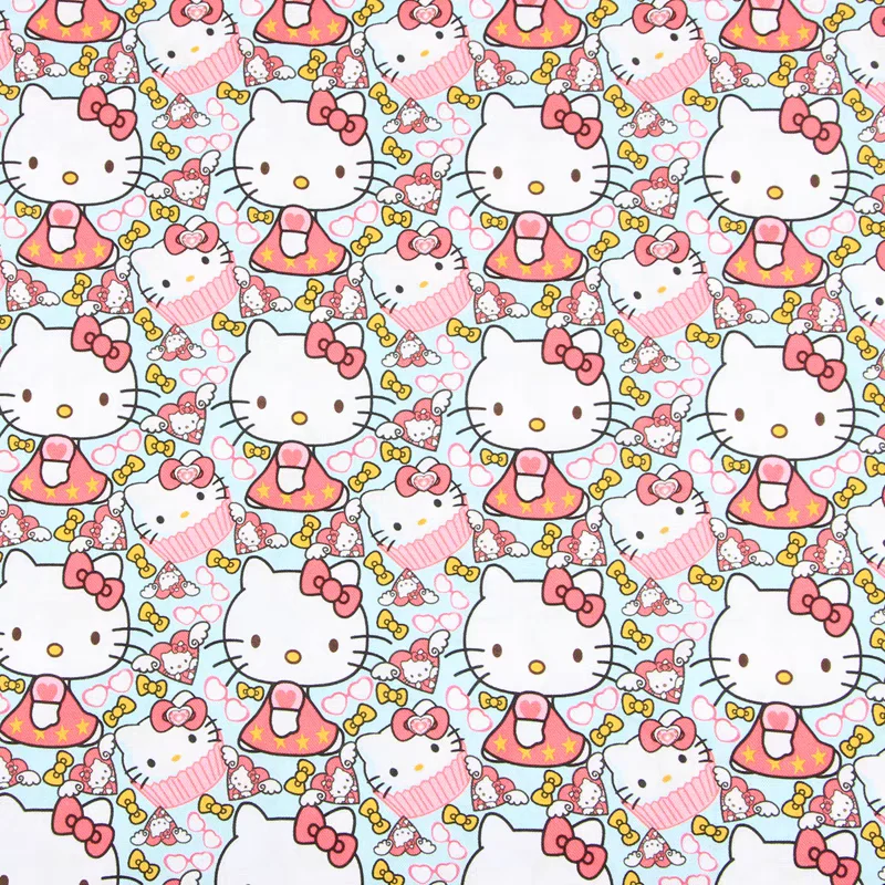 

Sanrio, Hello Kitty маленькие очки, обычная 100% хлопчатобумажная ткань для шитья лоскутной одежды, «сделай сам», материал для квилтинга и рукоделия