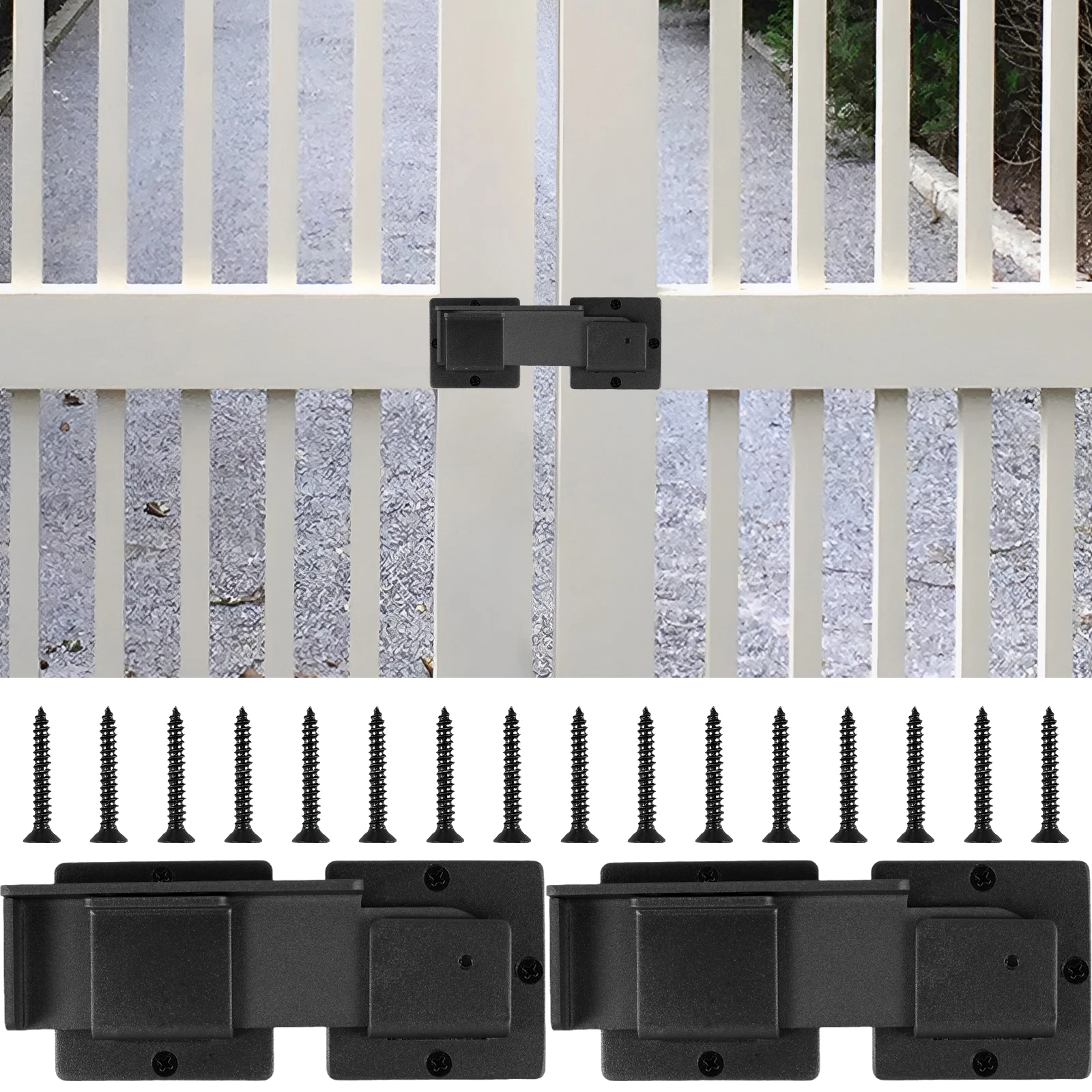 

1/2Pcs Flip Gate Latch Lock 7.5inch Carbon Steel Door Latch Lock with Padlock Hole Heavy Duty Barn Fence Door Lock Safety Door