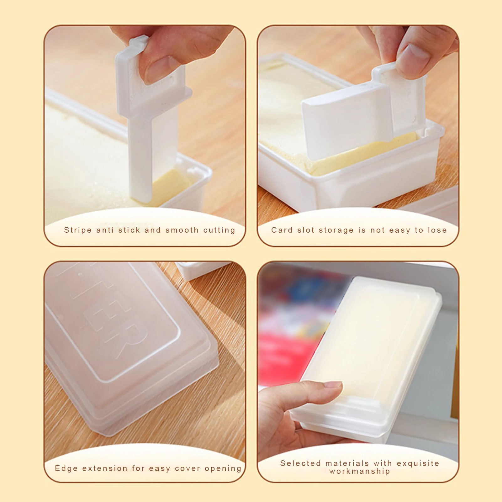 Butter Plastic Preservation Box Easy to Clean Butter Dish for Refrigerator Gift for Friends Family Members