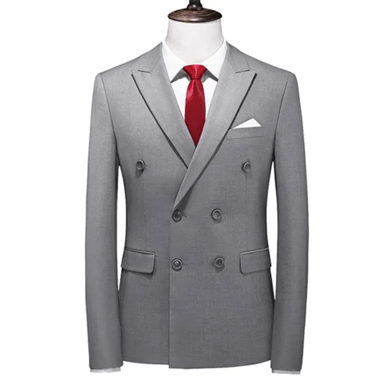 Men suit jacket Men Double Breasted Tuxedo Business Suit Slim Fit Casual Jacket Blazers
