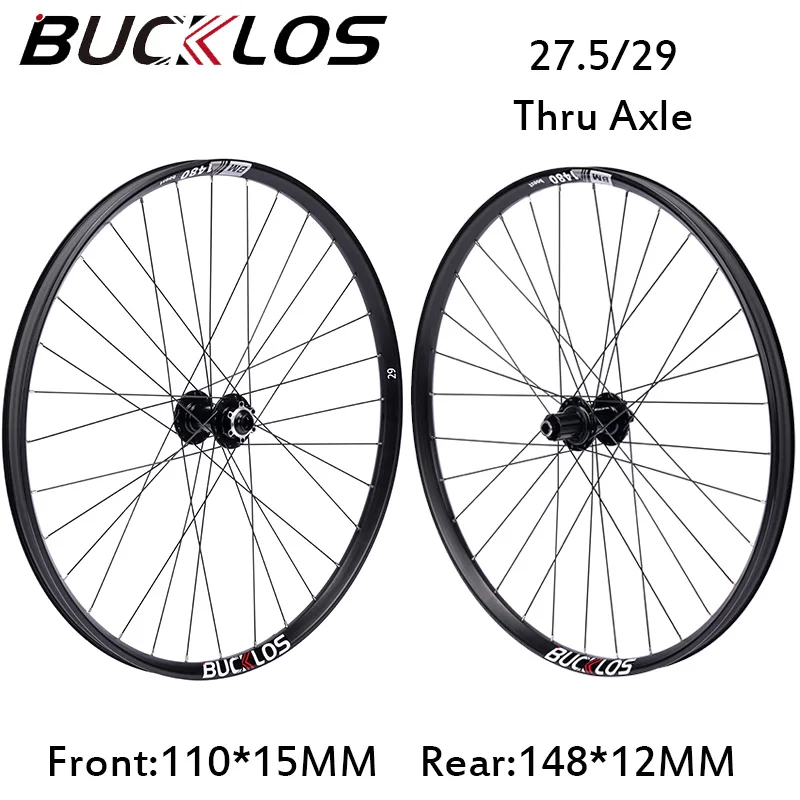 BUCKLOS 15*110mm 12*148mm MTB Wheelset Thru Axle 32H Mountain Bike