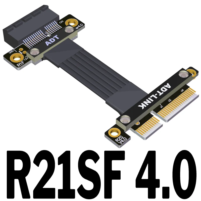 

ADT PCI-E 4.0x4 to x1 conversion extension cable Support NIC hard disk USB card 5 -100cm